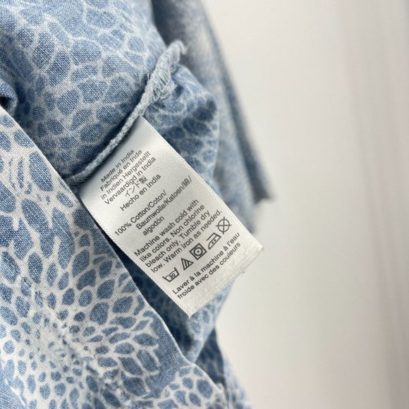 J. Crew Mercantile Romper Blue White Three-Quarter Sleeve Printed Preppy Size 00 - Picture 7 of 9